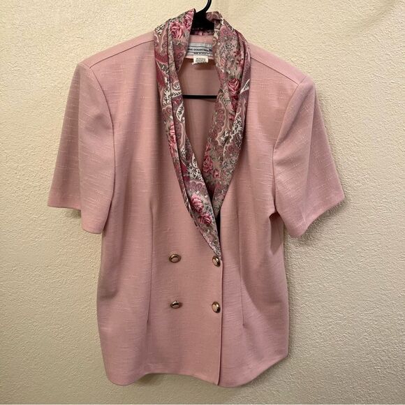 Pablo Collection Short Sleeve Double Breasted Vintage Suit Jacket Size 12 - Picture 1 of 4